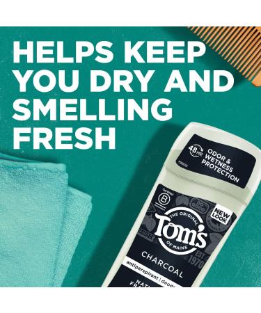Tom's of Maine Natural Charcoal Antiperspirant Deodorant for Women 2.25 oz 3-Pack - Eco-Friendly Protection - Buy Online on GoSupps.com