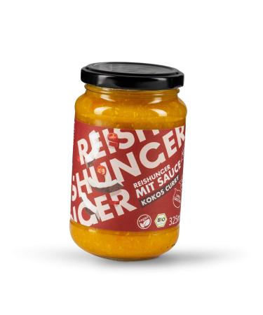 Reisherunger organic sauce coconut curry 6x325ml - vegan and gluten -free - aromatic curry sauce - ideal for rice pasta or curry coconut curry 325 ml (6 Pack)