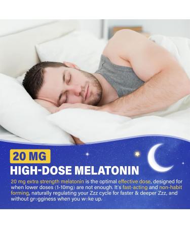 Melatonin 20mg Gummies for Adults - Max Strength Melatonin Gummy Supplement with Magnesium Glycinate, B6, B12, L-Theanine, GABA, & Herbs - Non-Habit Forming, Vegan, Natural Mixed Berry Flavor Mixed Berry 60 Count (Pack of 2) - Buy Online on GoSupps.com