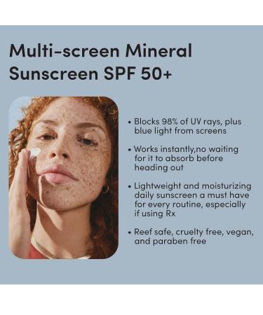 Hers Multi-Screen Hydrating Mineral Sunscreen - Broad Spectrum SPF 50 | 1 fl oz | International Shipping - Buy Online on GoSupps.com