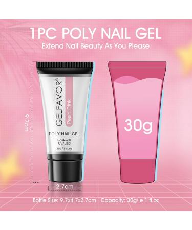 Gelfavor Pearl Rosa Poly Nail Gel Set - Pink Nail Extension Gel for Technicians & DIY Salon | Premium Nail Art Supplies - Buy Online on GoSupps.com