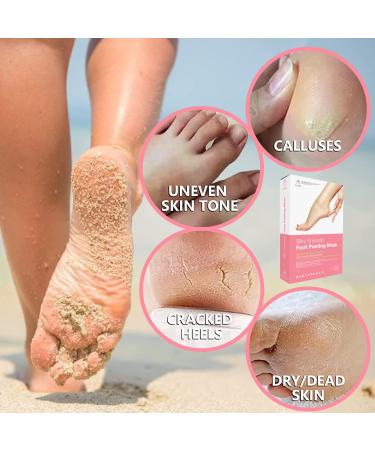 Korean Foot Peeling Masks 2PCS - KN FLAX - Repair Dead Skin Cells & Cracked Heels - Feet Peeling Mask with Hemp Oil & Kombucha Extract - Exfoliating & Hydrating - 2 Count - Buy Online on GoSupps.com