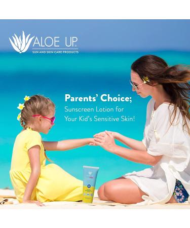 Aloe Up Kids SPF 50 Sunscreen - Gentle & Quick-Drying UV Protection with Aloe - Safe for Face, Body & Toddlers - Reef Safe - 6oz - Buy Online on GoSupps.com