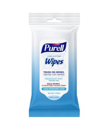 PURELL Hand Sanitizing Wipes 10 Count Travel Pack - Clean Refreshing Scent (Pack of 24) | 9136-24-CMR - Buy Online on GoSupps.com