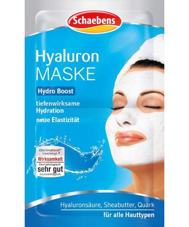 Schaebens Hyaluron Mask 10 Pack - Hydration Boost with Hyaluronic Acid Shea Butter & Curd for All Skin Types - International Shipping Available - Buy Online on GoSupps.com