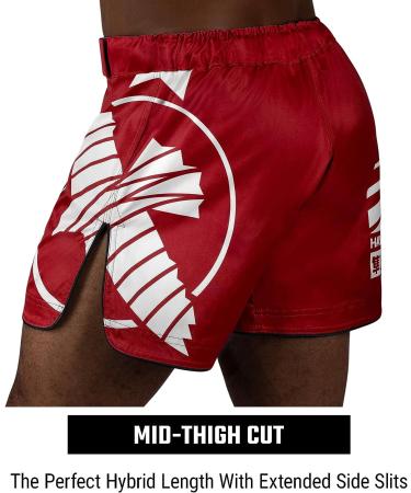 Hayabusa Men's Icon Mid-Thigh Fight Shorts XL - Red | High-Quality MMA Gear - Buy Online on GoSupps.com