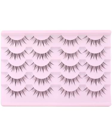 Manga Style Natural Look Anime False Eyelashes - 10 Pairs Faux Mink Lashes for Cosplay and Asian Inspired Looks - Buy Online on GoSupps.com