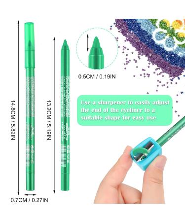 MAFK 2-Color Eyeliner & Eye Shadow Pencil Kit - Professional Makeup Metallic & Glitter Pen for Women - White - Buy Online on GoSupps.com