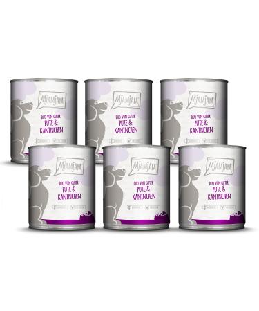 MjAMjAM - Premium Wet Food for Dogs - Duo of Good Turkey & Rabbit Pack of 6 (6 x 800g) Grain Free with Extra Meat