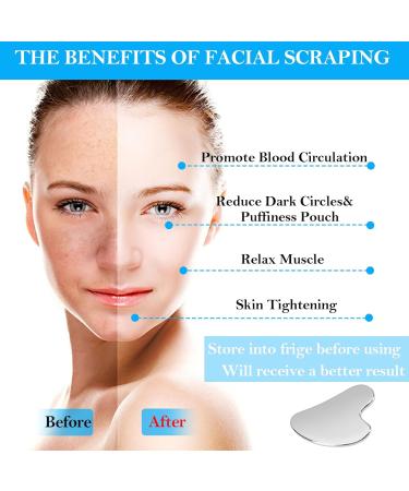 Buy Stainless Steel Facial Roller & Gua Sha Set - Premium Gua Sha Tools for Facial Tension Relief - Durable & Effective - Buy Online on GoSupps.com