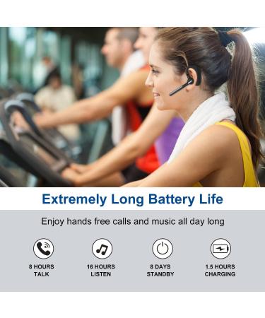 CVC 8.0 Dual Mic Noise Cancelling Bluetooth Headset V5.0 for iPhone Android - Hands-Free Wireless Earpiece for Driving and Office - Buy Online on GoSupps.com
