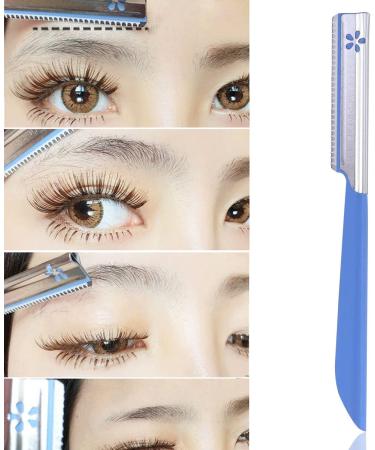 Tinksky 5pcs Eyebrow Shaper Razor Trimmer Shaver Hair Remover Set in Blue - Precision Grooming Tools - Buy Online on GoSupps.com