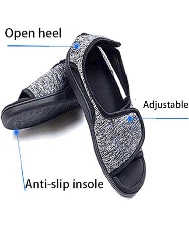 Buy Women's & Men's Open Toe Diabetic Shoes | Extra Wide Width Arthritis & Edema Sandals | Adjustable Walking Shoes for Seniors | Foot Pain Relief | Unisex Sizes XS Grey - Buy Online on GoSupps.com