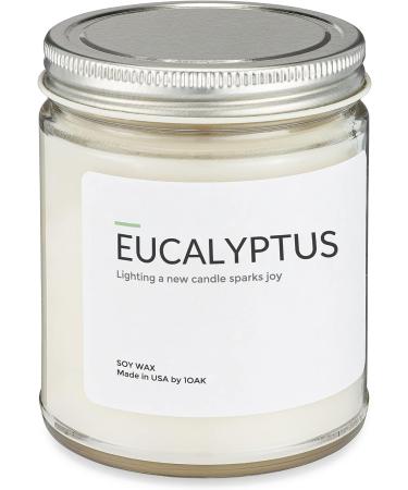 1OAK Eucalyptus Soy Wax Scented Candle - Hand-Poured Premium 9oz Candle for Home - Long Burning, Aromatherapy Relaxation - Buy Online on GoSupps.com
