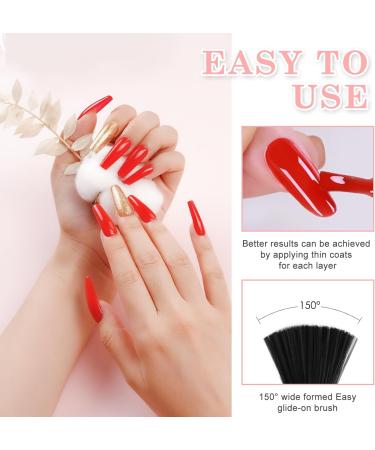 LKE Gel Nail Polish Kit | 72W UV Lamp, 6 Classic Red Colors, Glossy & Matte Top/Base Coat | Manicure DIY Gifts Set for Women - Buy Online on GoSupps.com