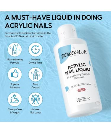 PEACECOLOR Manicure Kit Acrylic Liquid Nail 60ML Professional Acrylic Liquid Monomer EMA PB01-010 - Buy Online on GoSupps.com