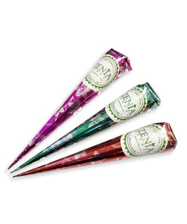 Zenia 5 Pack 100% Natural Henna Paste Hair Dye Cones - Reddish Brown Color - Buy Online on GoSupps.com