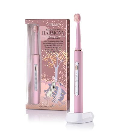 VITAMMY Harmony Pink sonic toothbrush pink induction charger 3 brushing modes