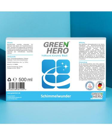Green Hero Chlorine-Free Mold Remover Spray 500ml - Effective Anti-Mold Solution for Wood Tiles Carpets & Upholstery - Buy Online on GoSupps.com