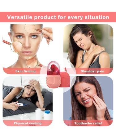 GISUREY Ice Face Roller - De-Puff Eye Bags & Reduce Migraine Pain | Reusable Silicone Skin Care Tool (Pink - Buy Online on GoSupps.com