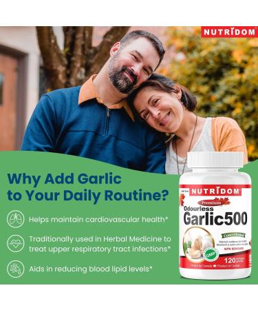Nutridom Odourless Garlic 500 Garlic Supplement Pills (120 Softgels) - Buy Online on GoSupps.com