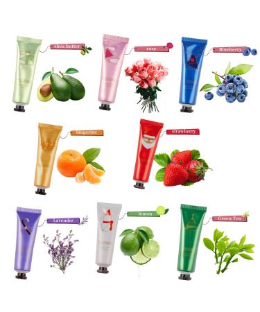Hand Cream Gift Set - 8 Pack Travel Size with Shea & Vitamin E, Moisturizing for Dry Hands - Ideal Gift for Women/Men/Birthday - Includes Cosmetic Bag - Buy Online on GoSupps.com