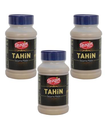 SEZGIN SAYAR SESAMPASTE/TAHINI/KOSKA/100% natural/without preservatives/dyes/aroma substances/vegan/gluten -free/(3x600gr Sper benefit package)