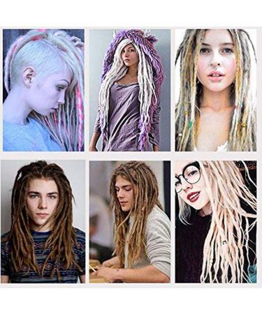 Silk-co Dreadlocks Braiding Hair Extensions All Human Handmade Ombre 24 inch Crochet Braids Reggae Hip-Hop Hairpiece Handmade for Braiding Black-Dark Purple  - Buy Online on GoSupps.com