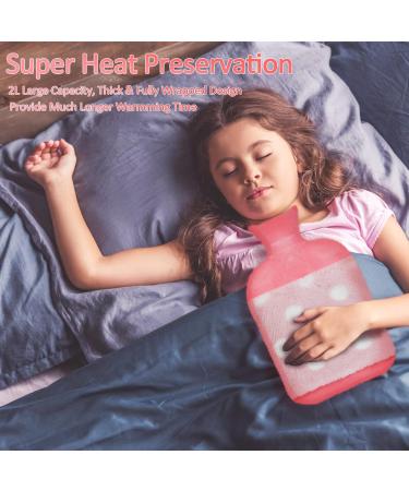 Furry 2.0L Heat Bottle with Hand Heating Pocket Leak-Proof Silicone Warmer for Pain Relief & Comfort | Perfect Gift for Body & Foot Warmth - Buy Online on GoSupps.com