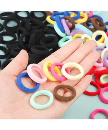 200Pcs Baby Hair Ties - 1 Inch Seamless Toddler Hair Ties for Girls and Kids - Multicolor Hair Bands in Black and Multi-Colored Assortment - Buy Online on GoSupps.com