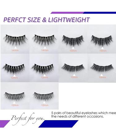 Anohuyho Magnetic Eyelashes Kit - 5 Pairs Reusable False Lashes with Magnetic Eyeliner & Tweezers - Natural Look, No Glue Needed - Buy Online on GoSupps.com