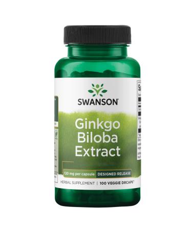 Swanson Ginkgo Biloba Extract, 120mg, 100 Vegan, Lab Tested, Soy Free, Vegetarian, Gluten Free, Non-GMO