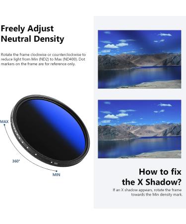 NEEWER 77mm MRC Variable ND Filter ND2-ND400 - Multi Coated Optical Glass, Water Repellent, Scratch Resistant - Buy Online on GoSupps.com