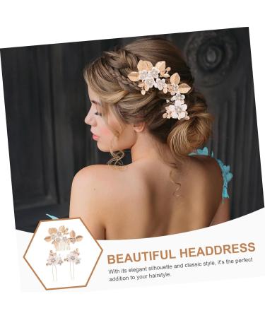 CANIGHT 1 Set Leaves and Flowers Hair Comb Decorative Hair Combs Bridal Headpiece Hair Comb Clips Vintage Hair Accessories Flower Hair Decorations Bride Headpieces for Wedding - Buy Online on GoSupps.com