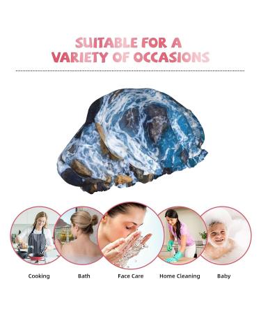 Stylish Sea Stones Printed Waterproof Shower Cap Fits All Head Sizes and Hair Textures for Women - Buy Online on GoSupps.com