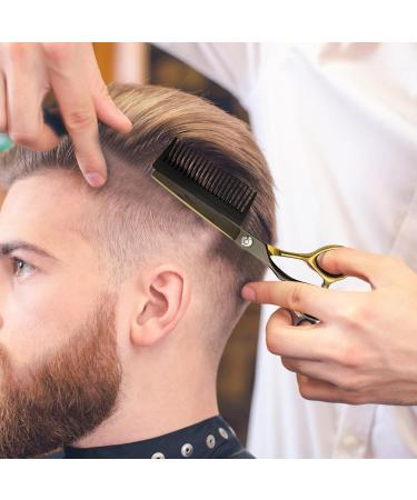 Hair Cutting Scissors 2 in 1 Hair Trimming Scissors Detachable Comb Ultra - Hair Cutting Tools Multipurpose Salon Hairdressing Shears for Precise Cutting Black Copper - Buy Online on GoSupps.com