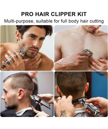 Professional Waterproof Hair Clippers for Men | Cordless Barber Hair Cutting Kit with 8 Guide Combs - Buy Online on GoSupps.com
