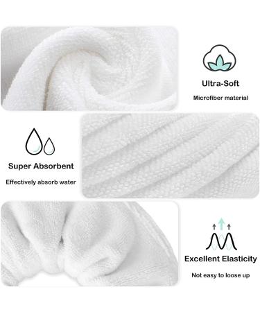 IVARYSS Super Towel Scrunchies - Absorbent Microfiber for Frizz-Free Drying Hair - 4 PCS (White Grey) - Buy Online on GoSupps.com