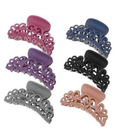 Beaupretty 6 PCS Acrylic Hair Claw Clips Large Hair Clamps Non-Slip Hair Jaw for Girls and Women