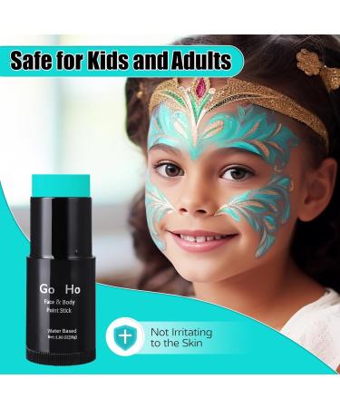 Go Ho Teal Water-Based Face Paint Stick 1.06 Oz - Non-toxic Cream Body Makeup for Theater, Halloween, SFX Cosplay - Washable & Full Coverage for Adults and Children - Buy Online on GoSupps.com