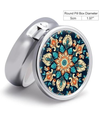 Portable Mandala Flower Pill Box - 3 Compartment Travel Organizer for Purse & Pocket - Buy Online on GoSupps.com