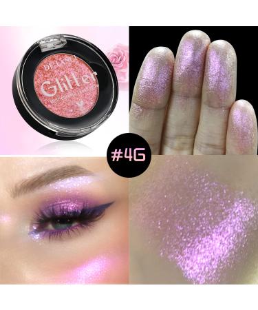 DE'LANCI Glitter Eyeshadow | Highly Pigmented Pink Multichrome | 24-Hour Wear | Talc-Free | Shimmer Eye Shadow - Rose Purple Princess - Buy Online on GoSupps.com