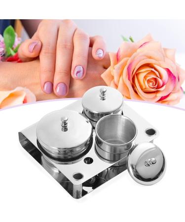Acrylic Powder Holder | Nail Powder Holder Container with Lids Nail Powder Holder Container Acrylic Liquid Cup Stainless Steel Acrylic Nail Art Equipment for DIY Nail Design Holdes - Buy Online on GoSupps.com