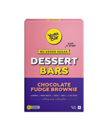 Yogabar Dessert Protein Bar - Healthy Chocolate Fudge Brownie Snack | 7g Protein & 5g Fiber | Guilt-Free Nutty Fudge Brownie (10 Bars) - International Shipping Available - Buy Online on GoSupps.com