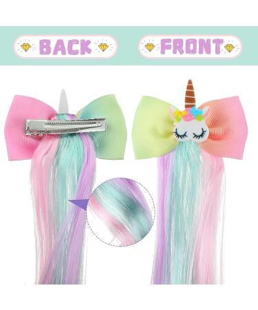 6 Colors Unicorn Wig Hair Clips for Girls - Charming Style Princess Costume Hair Accessory - Buy Online on GoSupps.com