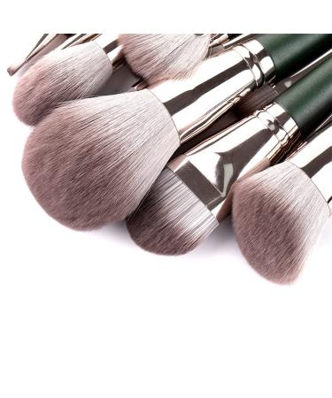 14-Piece Green Makeup Brush Set for Loose Powder Highlighter Eyeshadow Foundation & Contour - Perfect for Flawless Application - Buy Online on GoSupps.com