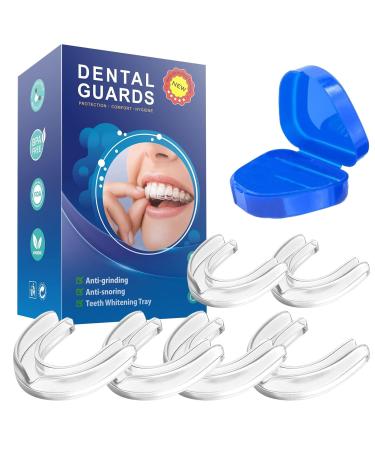 FEXPDL Mouth Guard for Teeth Grinding 6Pack Teeth Grinding Night Guard for Adults Mouth Guard for Sleeping at Night Anti Grinding Teeth 2 Sizes Bruxism Mouth Guard Night White -6