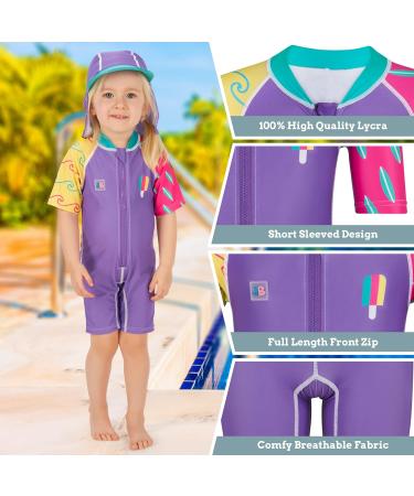 Juicy Bumbles Baby Swimsuit - Short Sleeve One Piece Toddler Swimming Costume | 6 Months Surfer | Boys & Girls Swimming Costume 6M-5Y - Buy Online on GoSupps.com