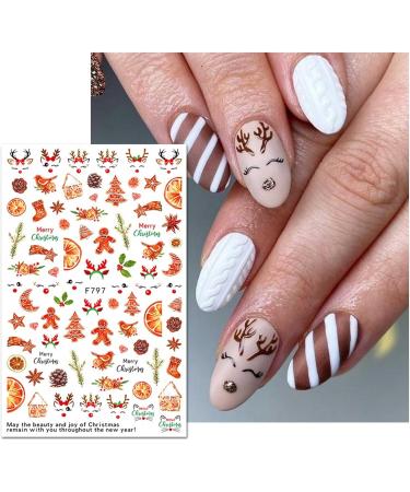 JMEOWIO 10 Sheets Christmas Nail Art Stickers Decals Self-Adhesive Snowflake Winter Holiday Cute Nail Supplies Nail Art Design Decoration Accessories - Buy Online on GoSupps.com
