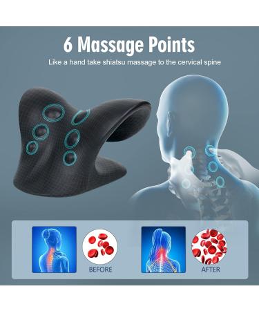 Neck Stretcher for Pain Relief - Cervical Traction Device Pillow for Muscle Relaxation and TMJ Pain Relief in Black - Buy Online on GoSupps.com